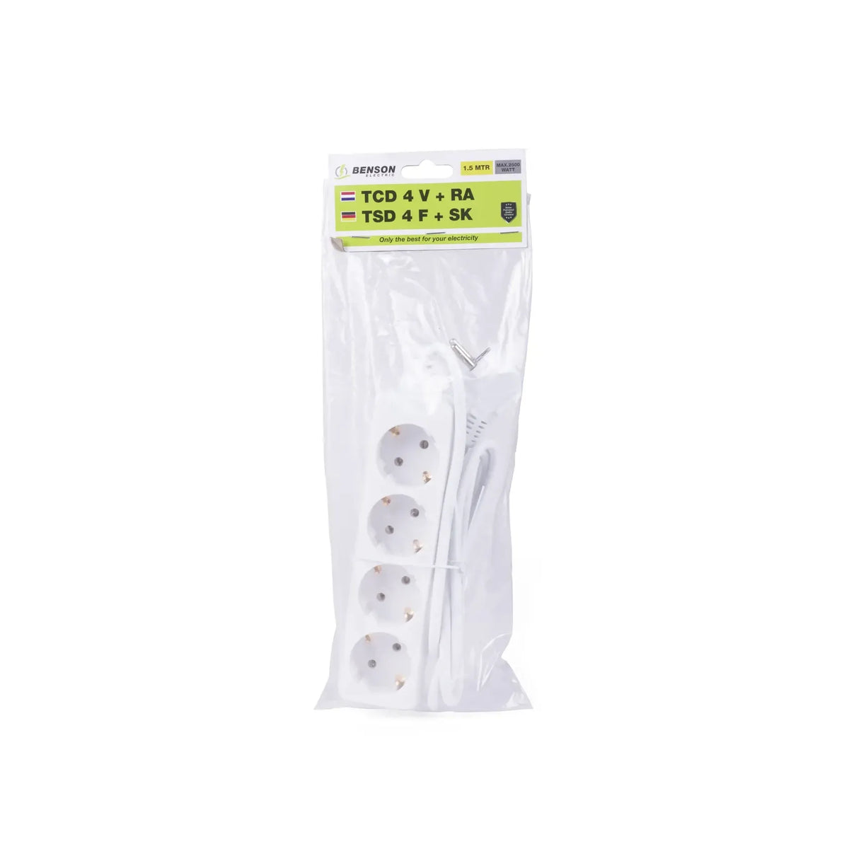 Benson Electric Stekkerdoos 4-voudig + RA + 1.5 m