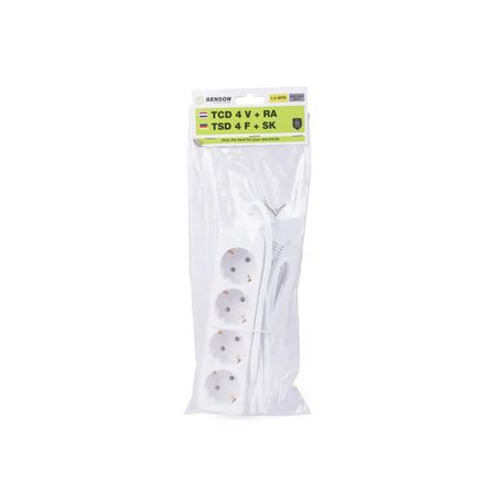 Benson Electric Stekkerdoos 4-voudig + RA + 1.5 m