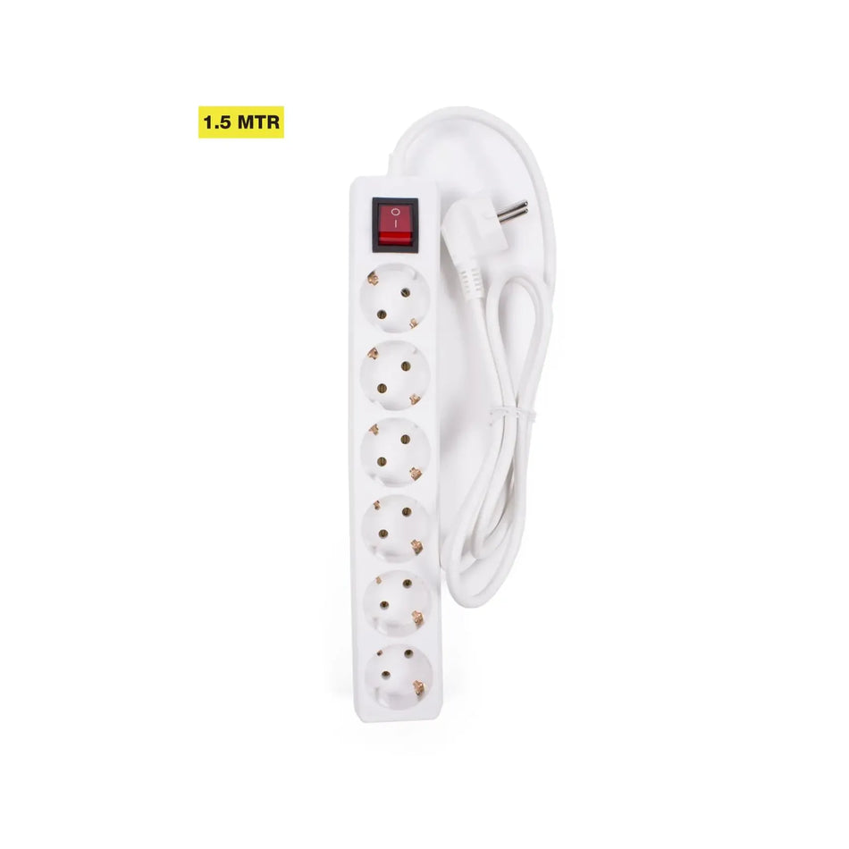 Benson Electric Stekkerdoos 6-voudig + RA + schakelaar 1.5 m