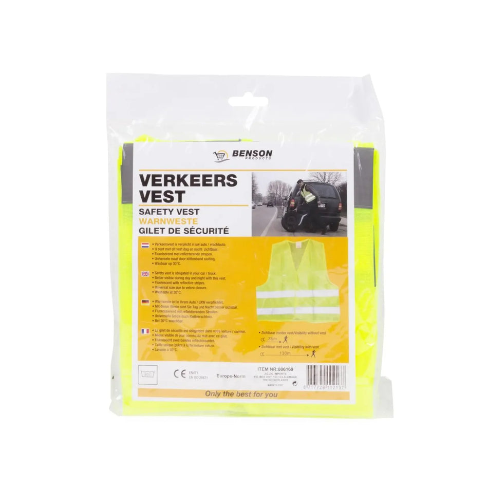 Benson Automotive Verkeersvest geel EN471 + EN ISO 20471