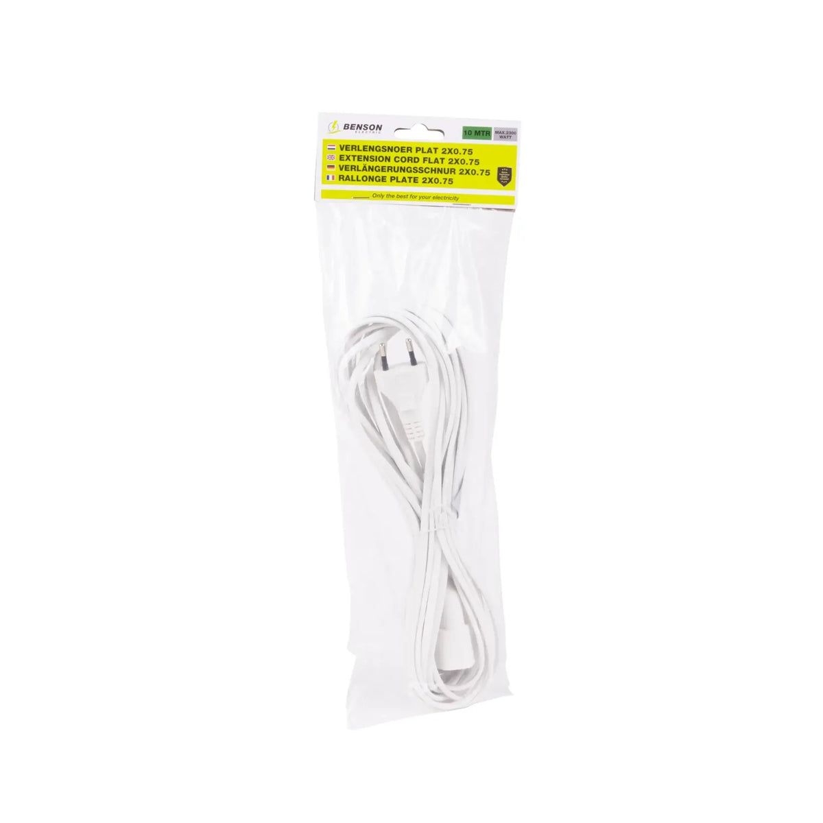 Benson Electric Verlengsnoer plat 2 x 0.75 10 m
