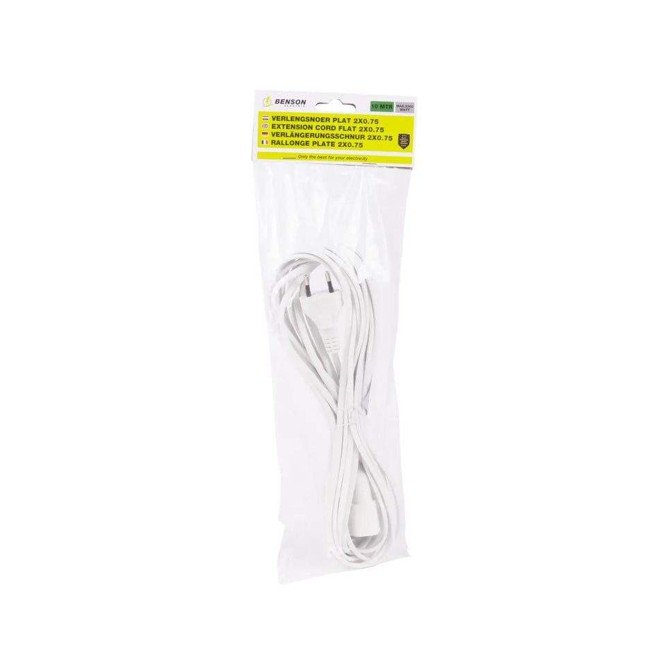 Benson Electric Verlengsnoer plat 2 x 0.75 10 m