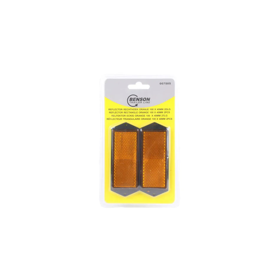 Benson Automotive Reflector rechthoek oranje 103 x 40 mm 2 dlg E4