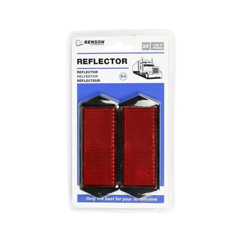 Benson Automotive Reflector rechthoek rood 100 x 45 mm 2 dlg E4