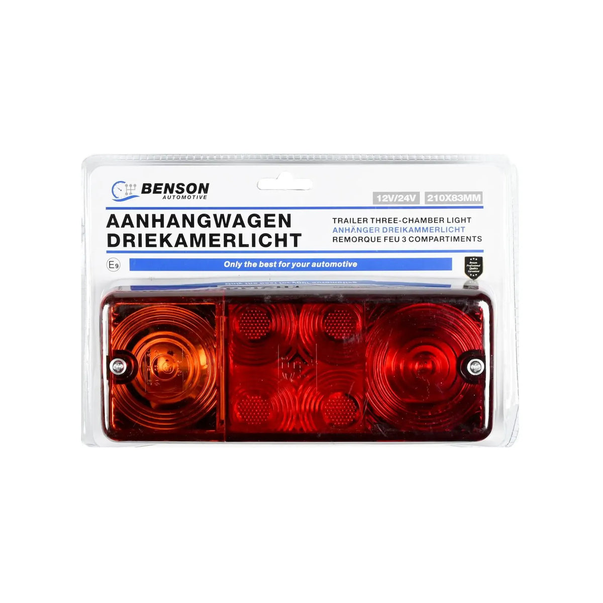 Benson Automotive Aanhangwagen driekamerlicht 210 x 83 mm E9