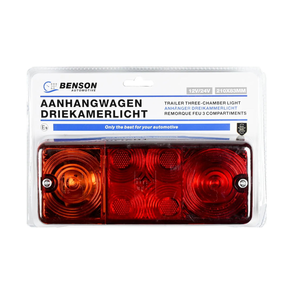 Benson Automotive Aanhangwagen driekamerlicht 210 x 83 mm E9