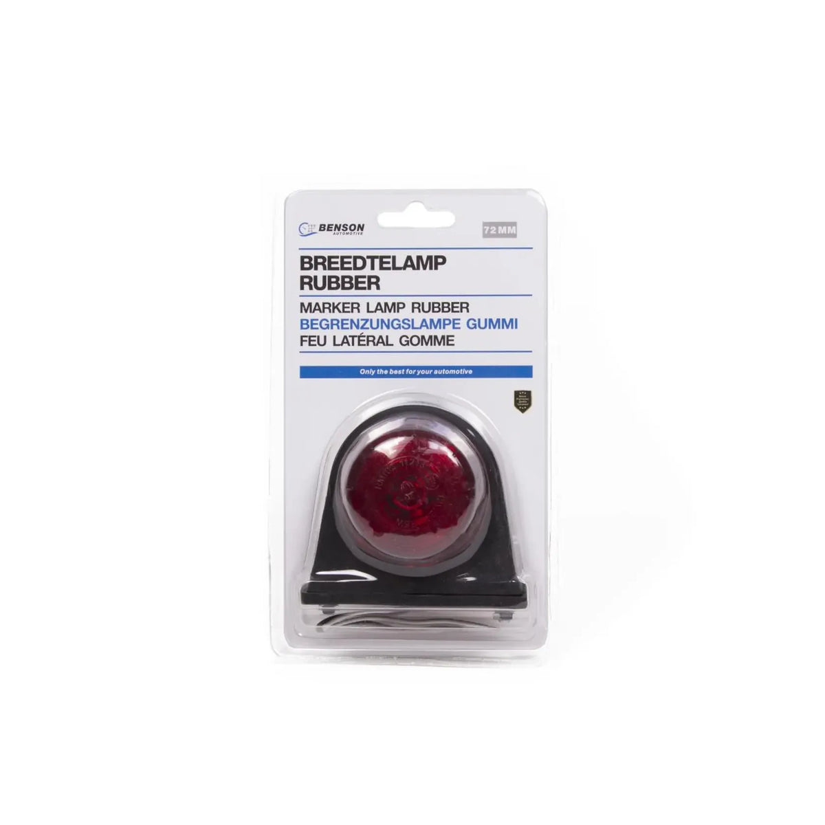 Benson Automotive Breedtelamp rubber 72 mm rood/wit e keur