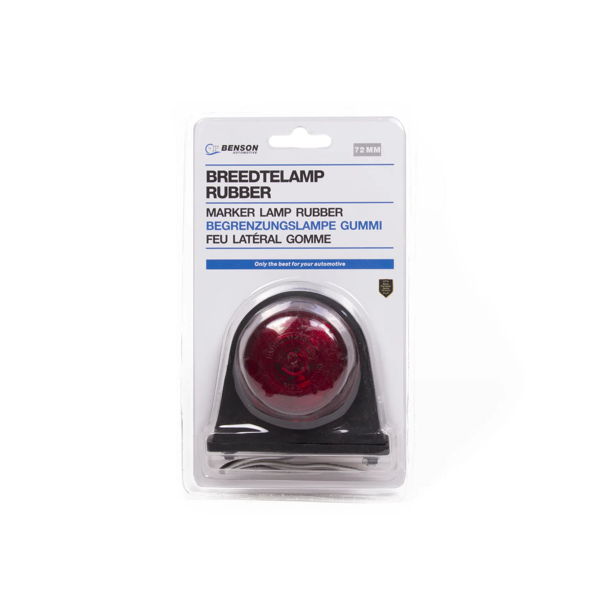 Benson Automotive Breedtelamp rubber 72 mm rood/wit e keur
