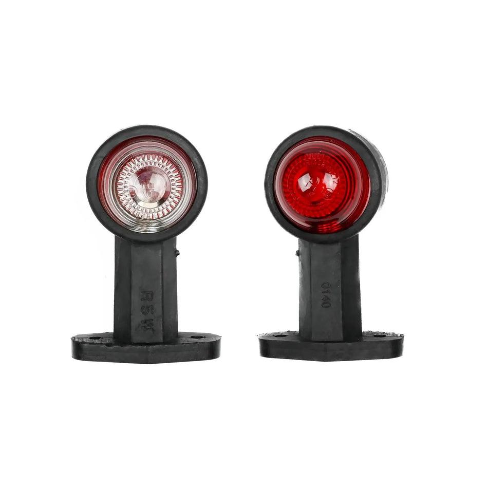 Benson Automotive Breedtelamp rubber op steel 125 mm rood/wit e keur 12V