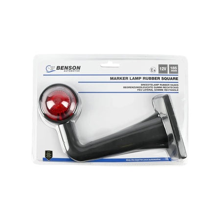 Benson Automotive Breedtelamp rubber haaks 185 mm rood/wit e keur