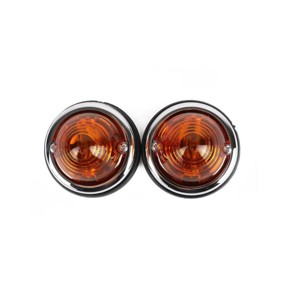 Benson Automotive Zijlamp chrome oranje 70 mm 2 dlg E9