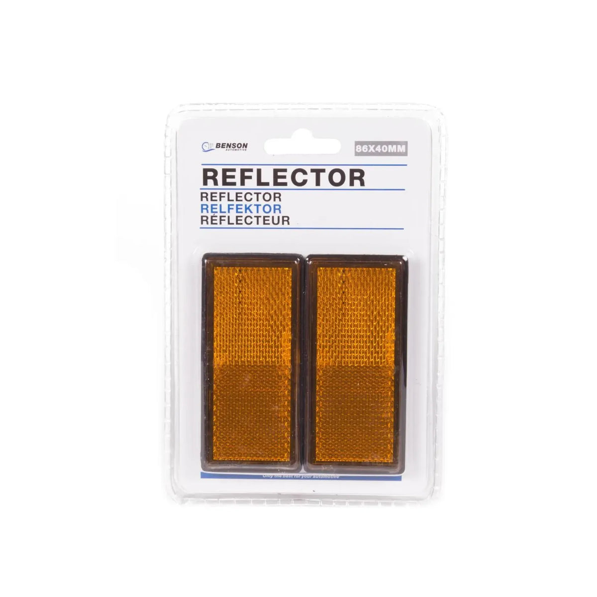 Benson Automotive Reflector rechthoek oranje 86 x 40 mm 2 dlg E4