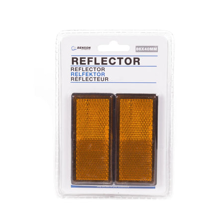 Benson Automotive Reflector rechthoek oranje 86 x 40 mm 2 dlg E4