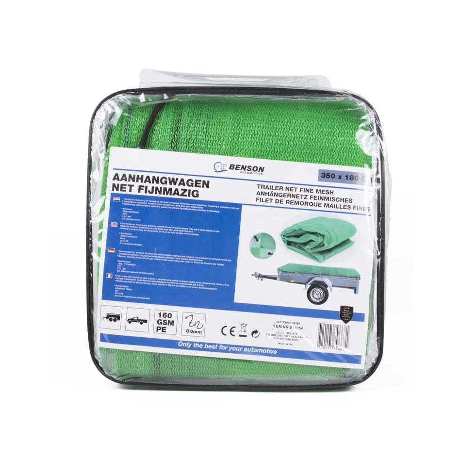 Benson Automotive Aanhangwagen net fijnmazig 3,5 x 1,8 mtr in tas