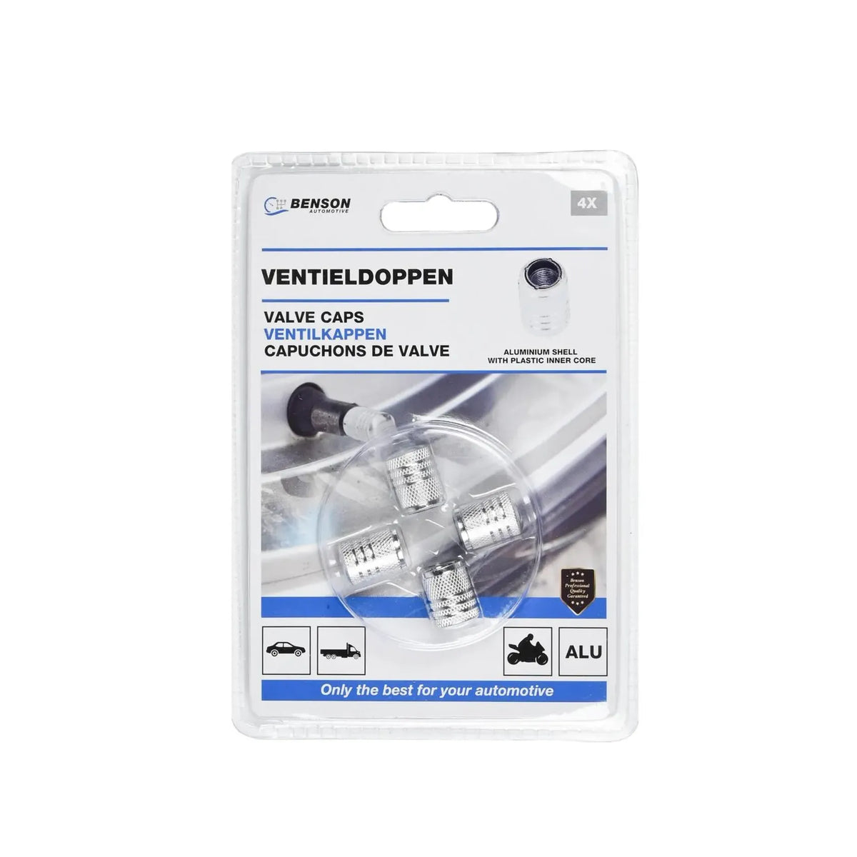 Benson Automotive Ventieldoppen 4 dlg aluminium