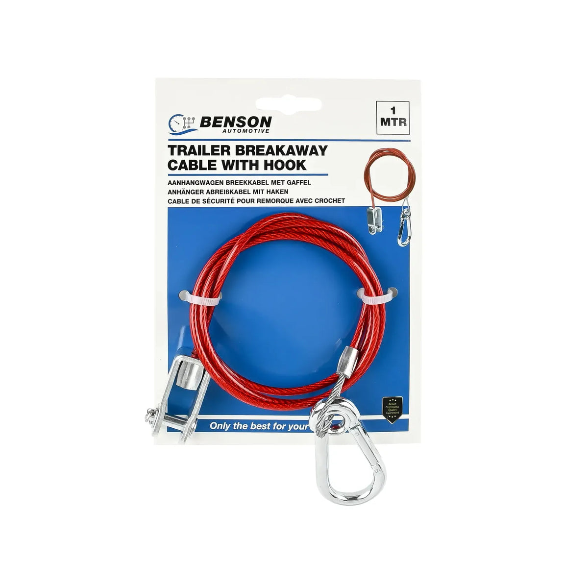 Benson Automotive Aanhangwagen breekkabel 1 meter met gaffel