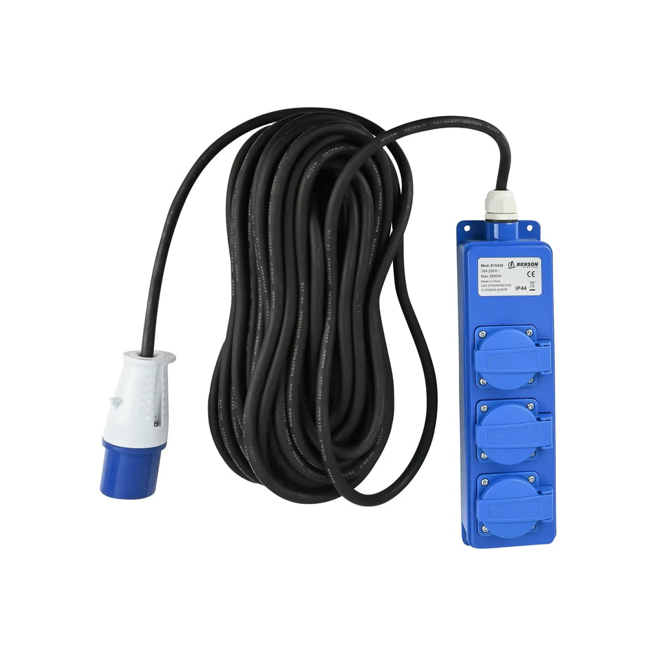 Benson Electric CEE Stekkerdoos 3-voudig IP44 20 mtr