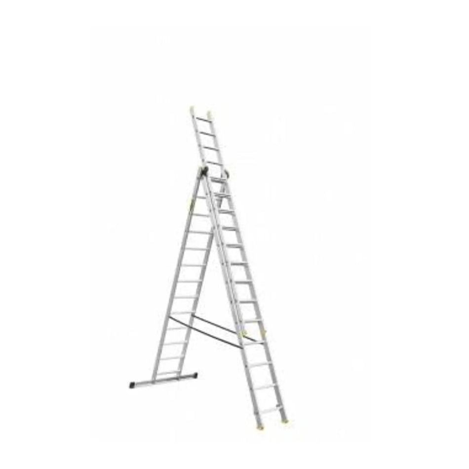 AWTools aluminium multifunctionele ladder geschikt voor trappen 3x13 treden 150 kg