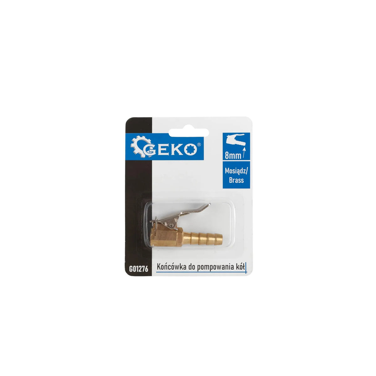 GEKO Inflator pomp nippel messing 8 mm slangdiameter