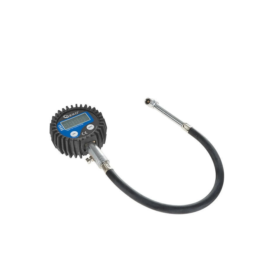 GEKO Digitale bandenpomp manometer met 30 cm slang en LCD scherm