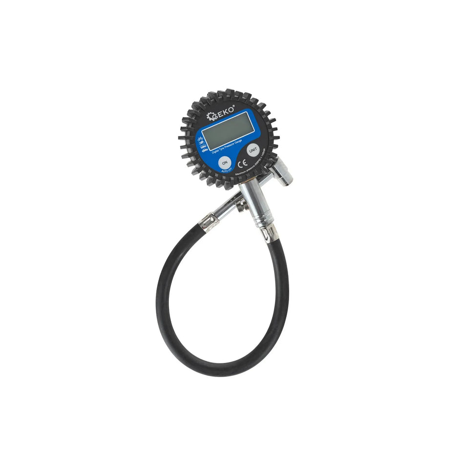 GEKO Digitale bandenpomp manometer met 30 cm slang en LCD scherm
