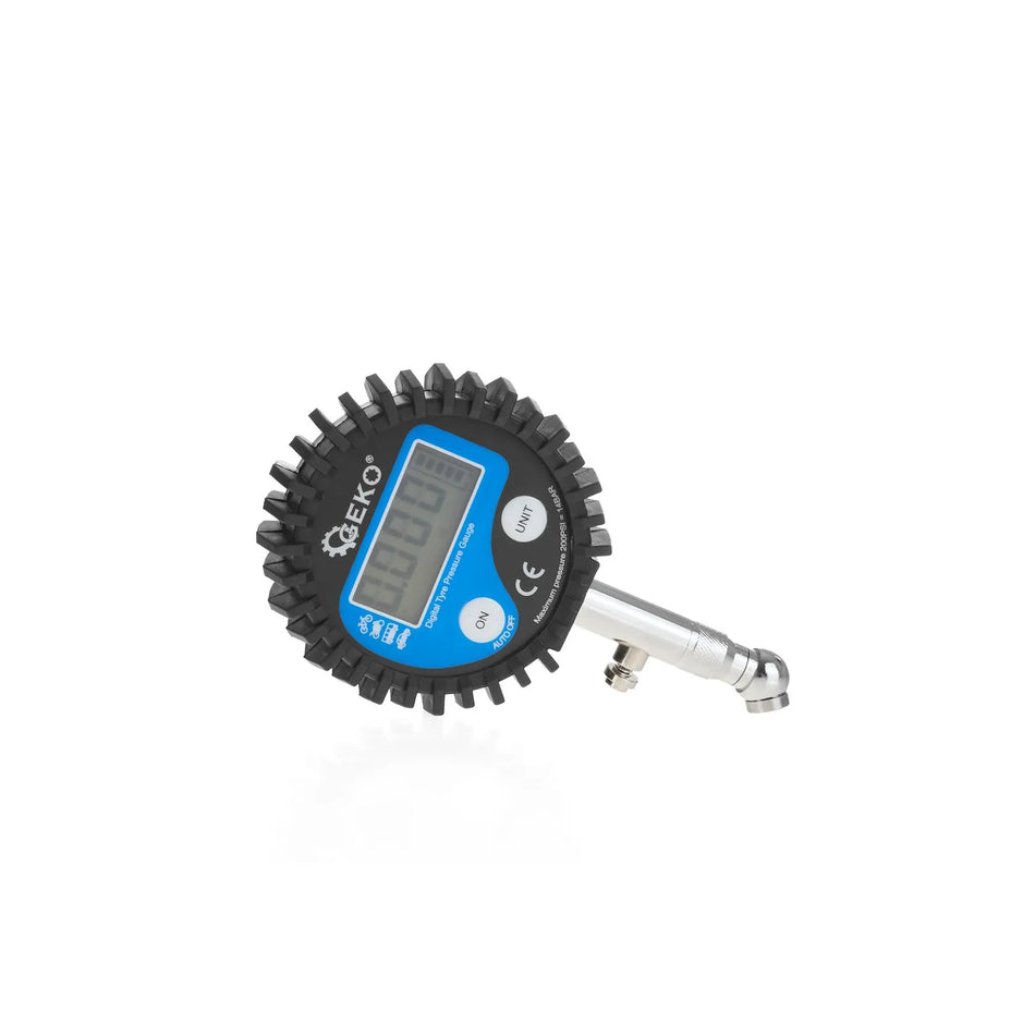 GEKO Digitale bandenpomp manometer met 45° draaibare kop en LCD scherm