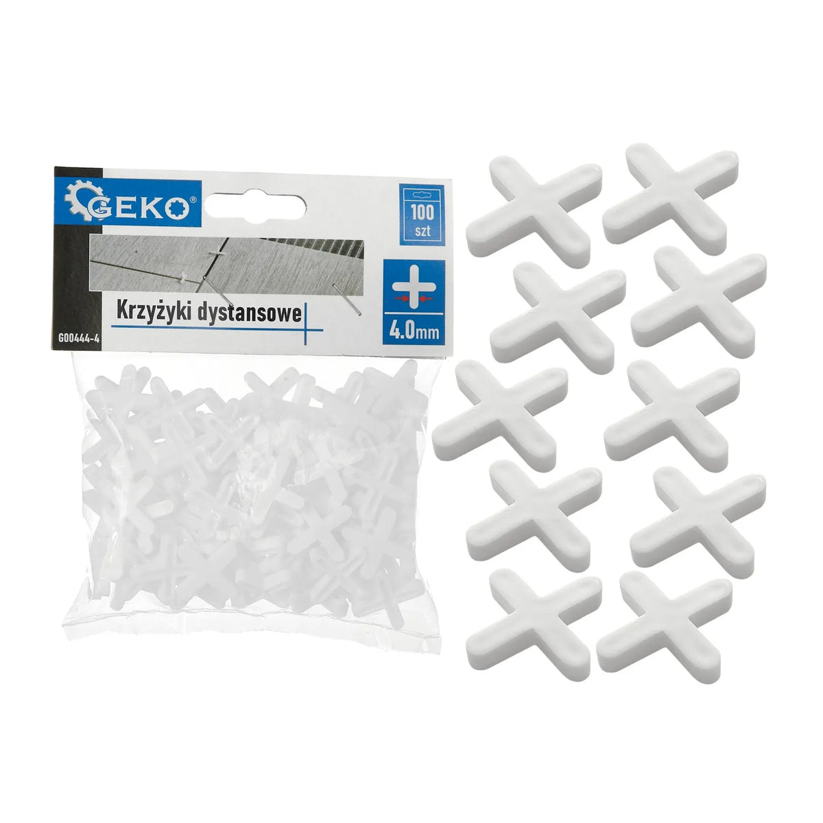GEKO Tegelkruis kunststof 4 mm 100 stuks