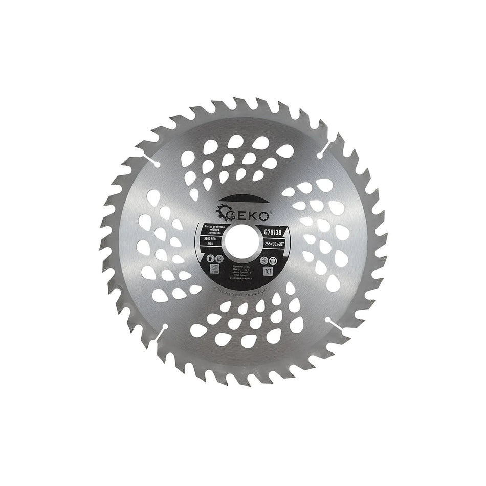 GEKO Cirkelzaagblad 255x30 mm 40T Carbide met Montagegaten