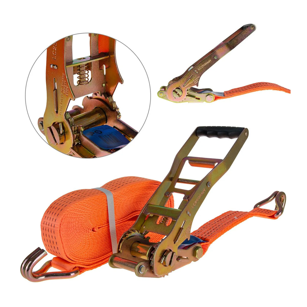 GEKO Ratelsjorband voor transport 10m 5 ton 50 mm oranje