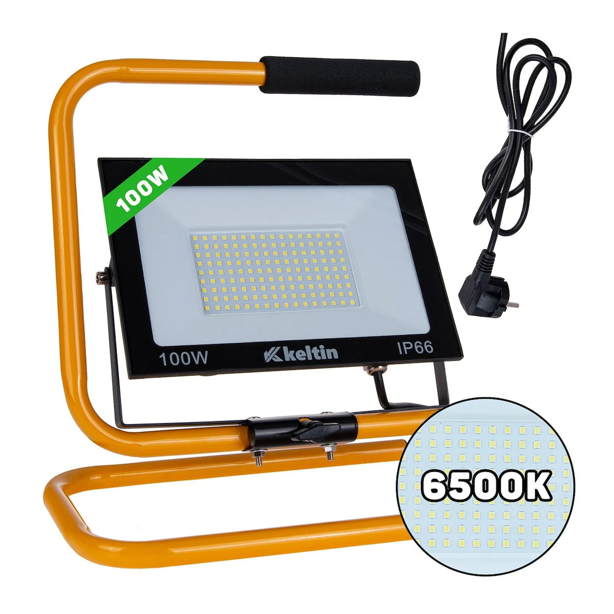 Keltin LED bouwlamp met statief koud wit 6500K 100 W