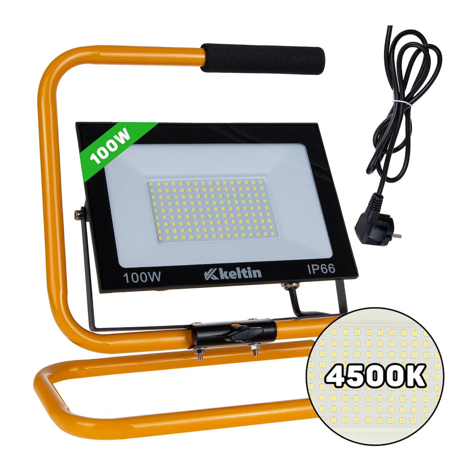 Keltin LED bouwlamp met statief neutraal wit 4500K 100 W
