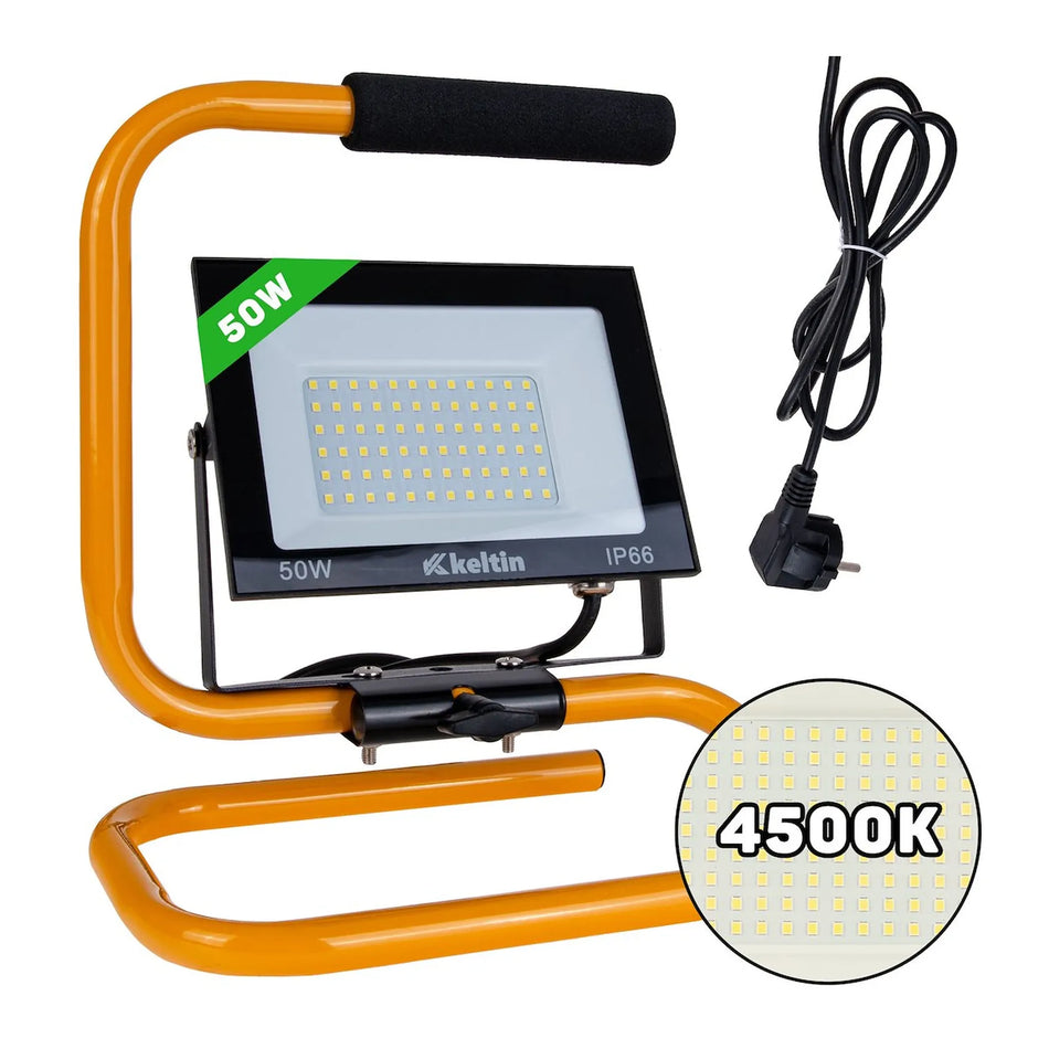 Keltin LED bouwlamp met statief neutraal wit 4500K 50 W