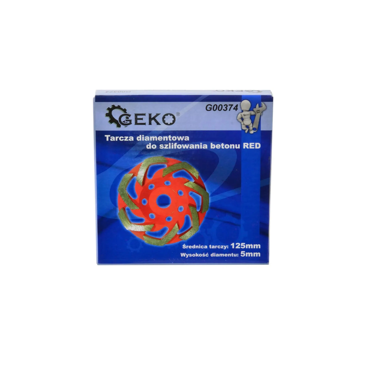 GEKO Diamant turbo slijpcup voor beton 125mm 5mm rood