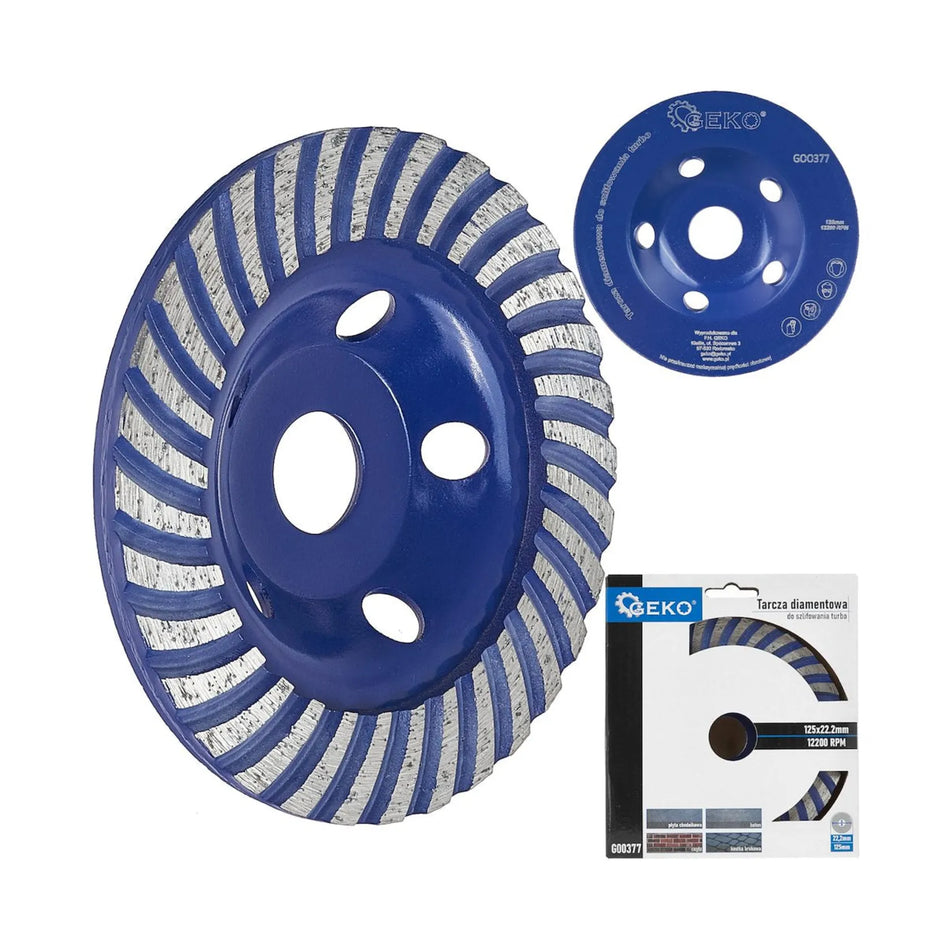 GEKO Diamant turbo slijpcup 5 mm 125x22,2 mm