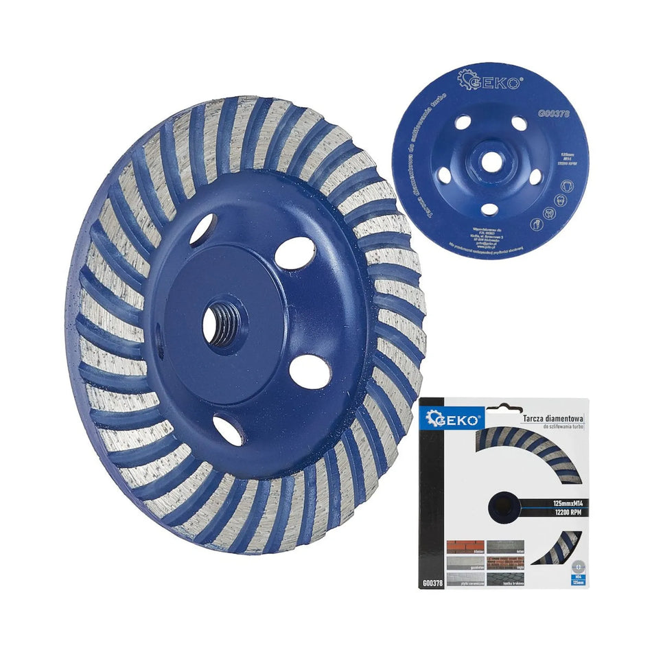 GEKO Diamant turbo kopwiel voor betonslijpen 5 mm 125 mm M14
