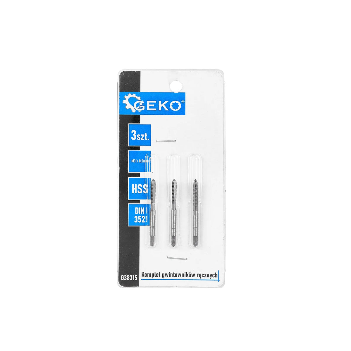 GEKO Handtappenset M3x0,5 mm 3-delig HSS DIN 352