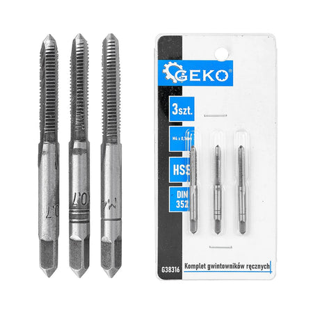 GEKO Set handtappen voor binnendraad M4x0,7 mm 3-delig HSS DIN 352