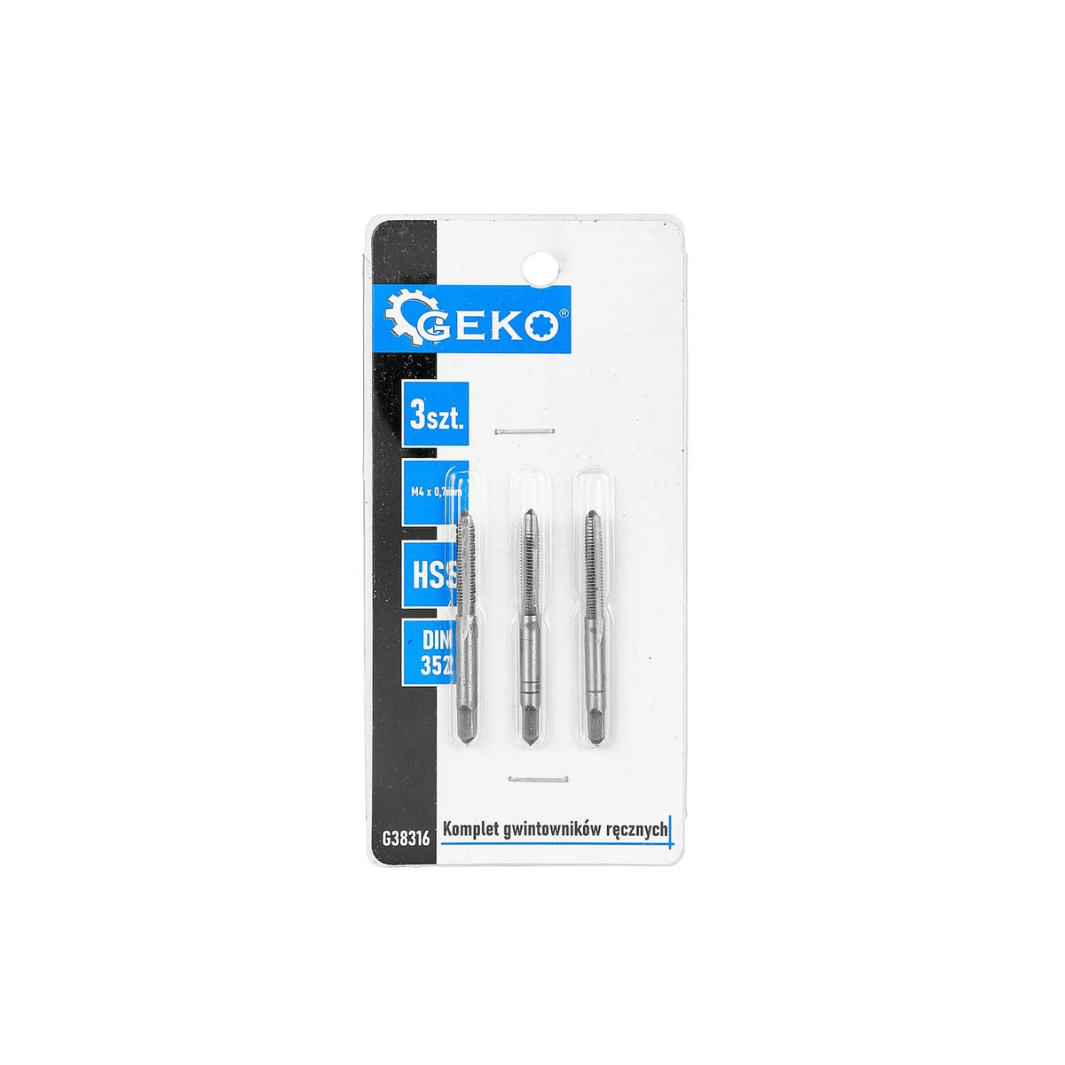 GEKO Set handtappen voor binnendraad M4x0,7 mm 3-delig HSS DIN 352