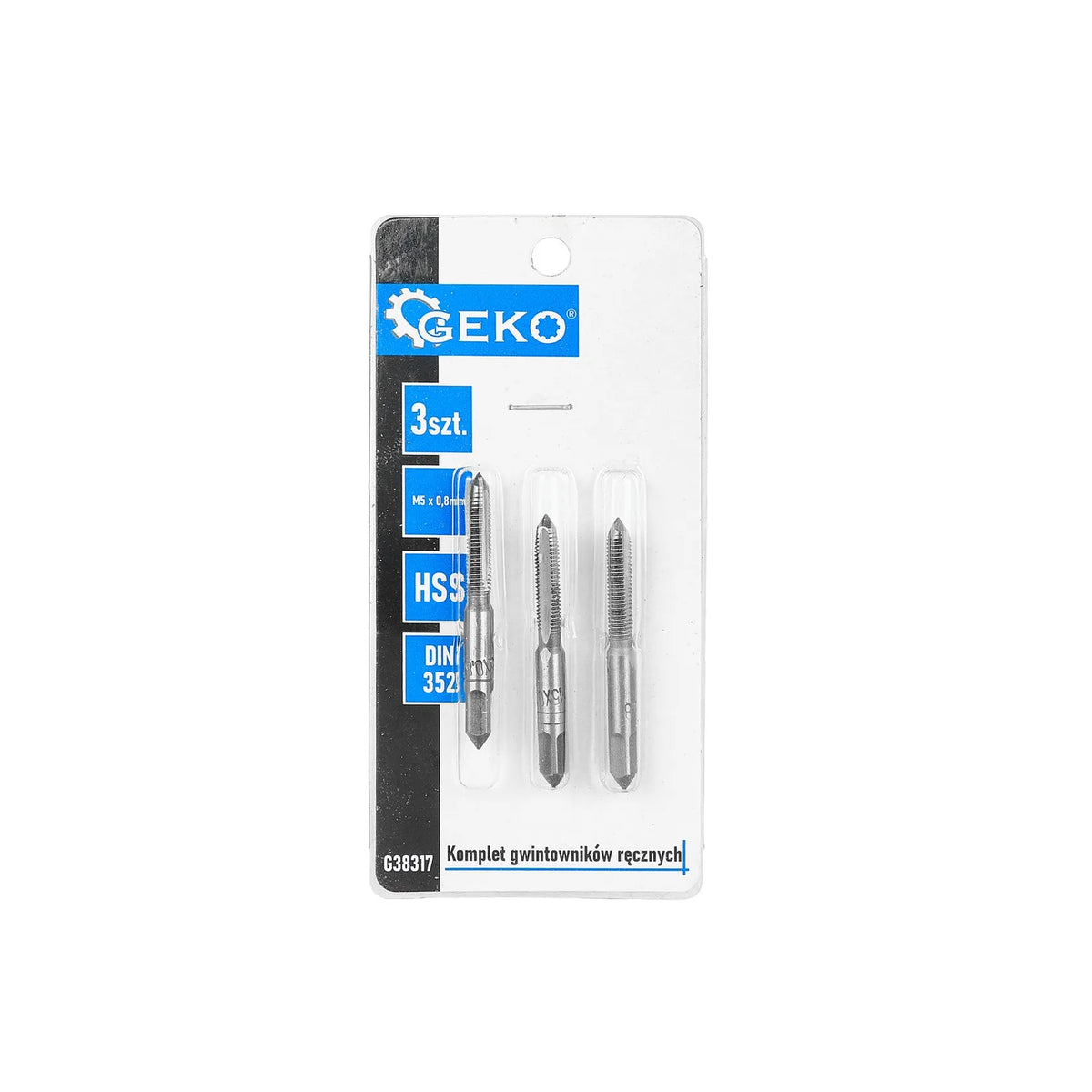 GEKO Handtappenset voor binnendraad M5x0,8 mm HSS 3-delig DIN 352