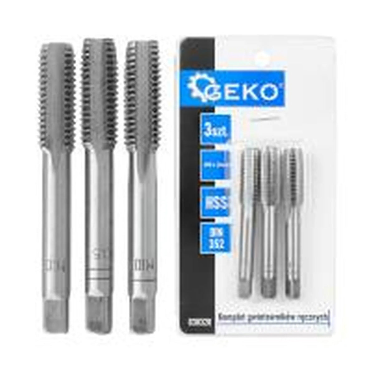 GEKO Handtappen set voor binnendraad M10x1,5 mm 3-delig HSS DIN 352