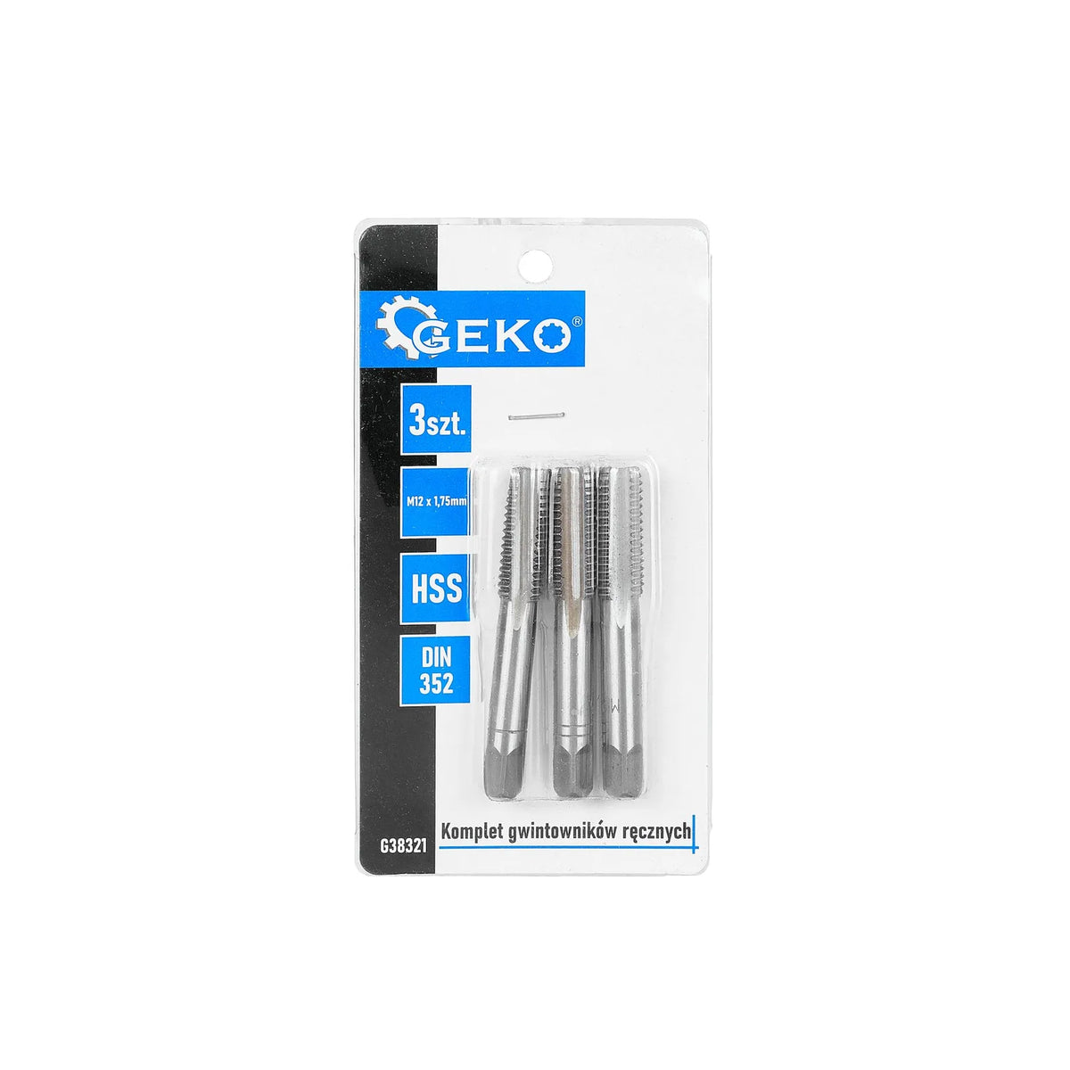GEKO Tappen set voor interne schroefdraad M12x1,75 mm HSS 3-delig