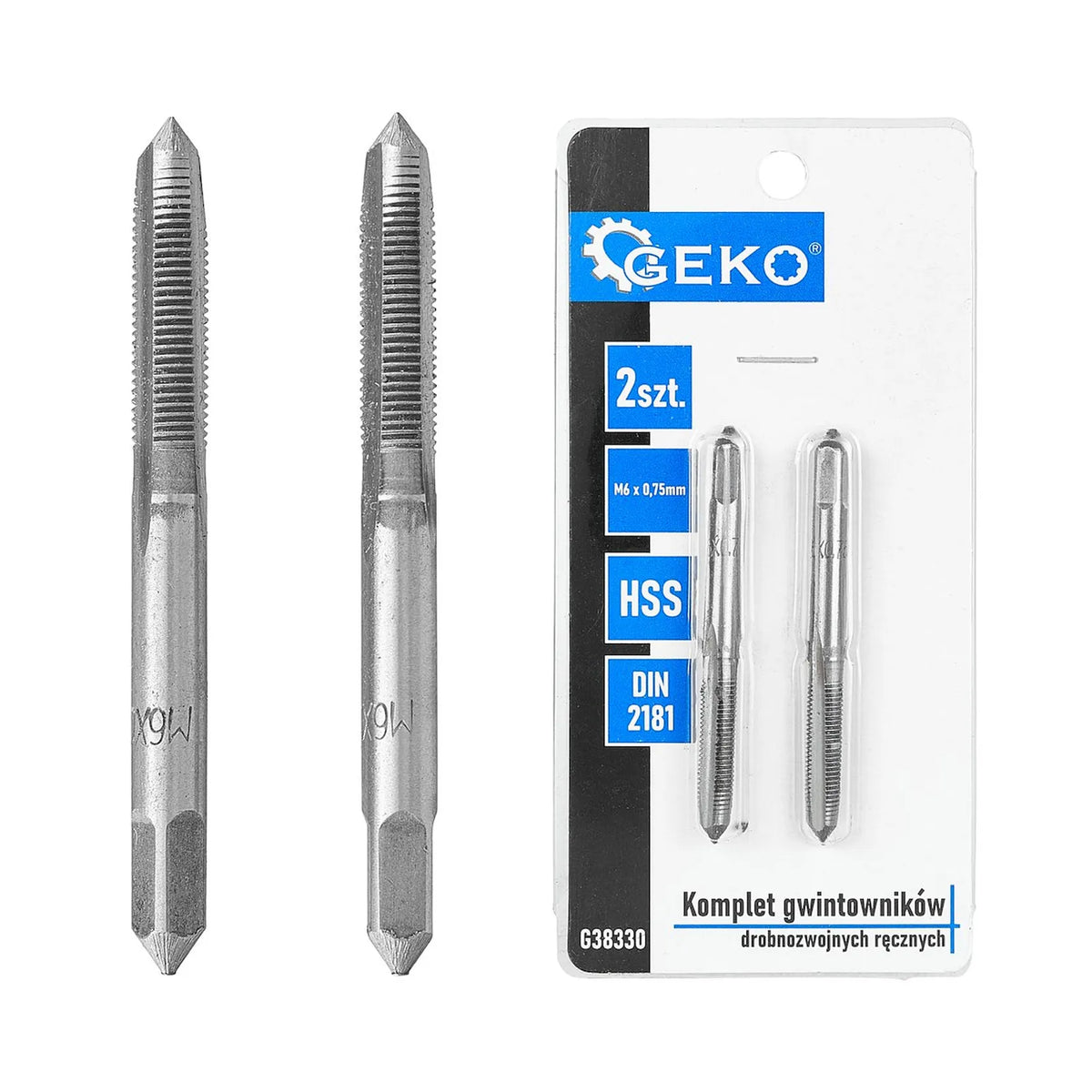 GEKO Handtappen voor fijn draad M6x0,75 mm HSS 2-delig