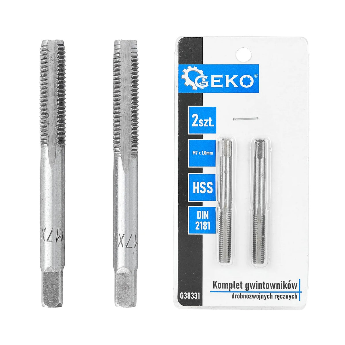 GEKO Fijn draadtapset voor binnen- schroefdraad M7x1,0 mm 2-delig HSS