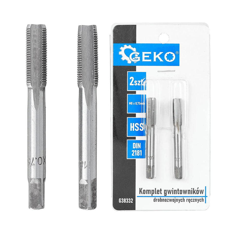 GEKO Handtappen fijn draad voor interne schroefdraad M8x0,75 mm 2-delig