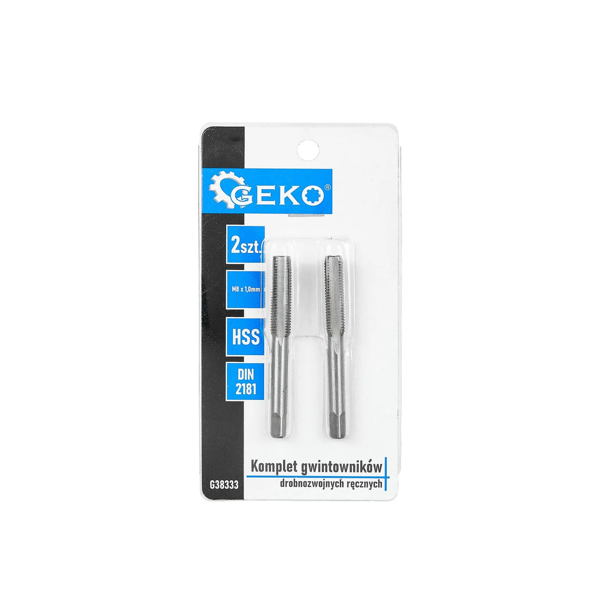 GEKO Fijn draad handtappen set voor binnenkant draad M8x1,0 mm 2-delig