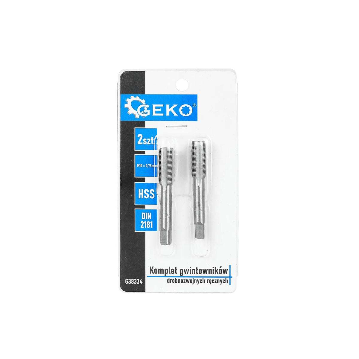 GEKO Fijne handtappen M10x0,75 mm set 2 stuks HSS