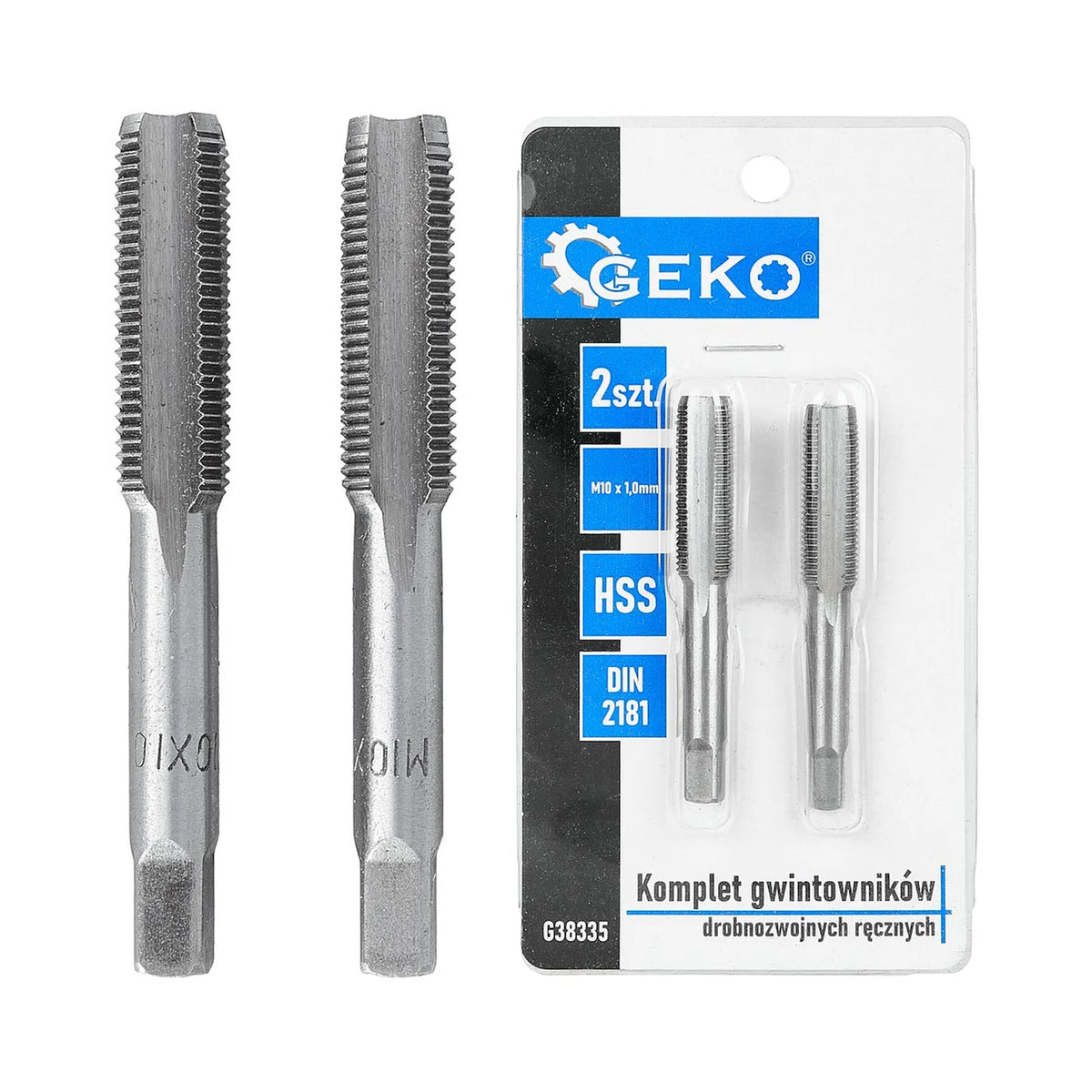 GEKO Fijne draad handtappen set 2 stuks M10x1,0 mm HSS