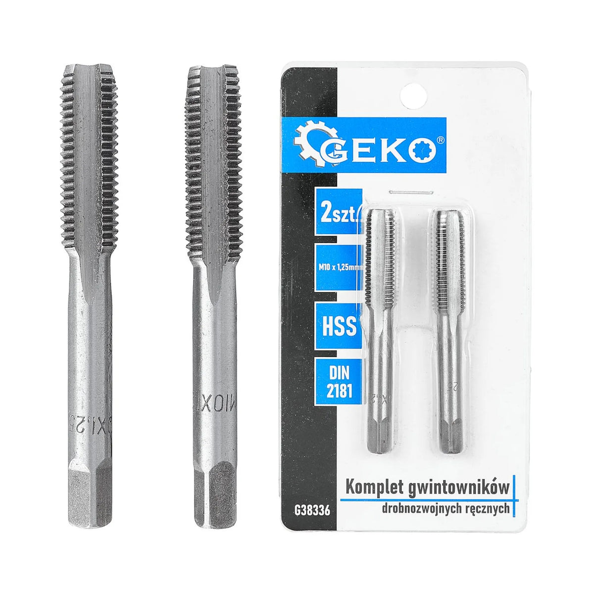 GEKO Fine draad handtappen set 2 stuks M10x1,25 mm HSS