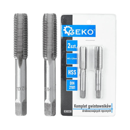 GEKO Fijne handtappen set voor metrisch draad M12x1,25 mm 2 stuks HSS