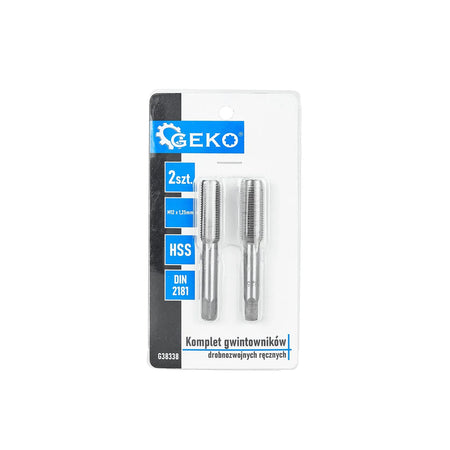 GEKO Fijne handtappen set voor metrisch draad M12x1,25 mm 2 stuks HSS